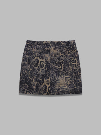 GESTUZ gz leane mw skirt - leopard print leather da donna