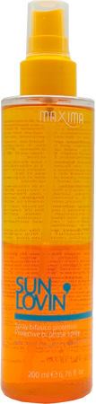 Maxima Sun Lovin Spray Bifasico Protettivo 200 Ml Barriera Protettiva Vitalfarco Bacche Di Goji E Aloe Vera, Olio Di Girasole, Vitamina E E Filtro Uv