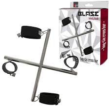 Barra a croce bondage Blaze manette e cavigliere Luxury metallo circa 43 cm BDSM