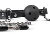 Pinzette per capezzoli con catene al morso bavaglio ball gag nero Easy Toys