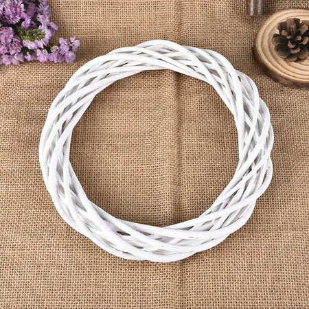 Ghirlanda dietro porta natalizio decorazione in legno bianca Ø 30 cm