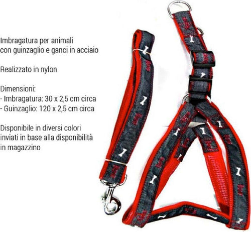 Imbragatura Con Guinzaglio Per Cani Animali Cane In Nylon E Acciaio Vari Colori Prodotti per animali domestici/Cani/Abbigliamento e accessori/Pettorine anti ansia Trade Shop italia - Napoli, Commerciovirtuoso.it