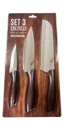 MASTER CASA SET 3 COLTELLI LAMA ACCIAIO RIVESTIMENTO ANTIADERENTE