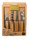 MASTER CASA - SET 4 COLTELLI LAMA ACCIAIO MANICO IN BAMBOO