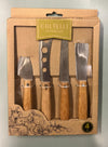 MASTER CASA - SET 4 COLTELLI LAMA ACCIAIO MANICO IN BAMBOO