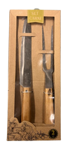 MASTER CASA - SET ACCESSORI CARNE FORCHETTONE E COLTELLO IN ACCIAIO