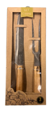 MASTER CASA - SET ACCESSORI CARNE FORCHETTONE E COLTELLO IN ACCIAIO