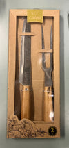 MASTER CASA - SET ACCESSORI CARNE FORCHETTONE E COLTELLO IN ACCIAIO