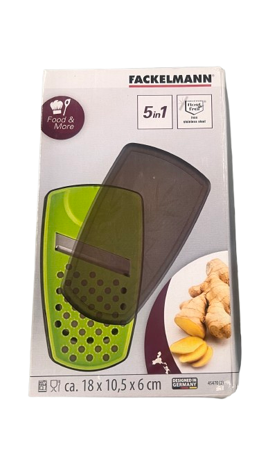 FACKELMANN - GRATTUGGIA PER ZENZERO CON CONTENITORE 18X10.5X6 CM