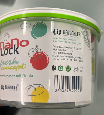 RENSCHLER - 4 CONTENITORI PER ALIMENTI CON COPERCHIO IN PLASTICA ERMETICI