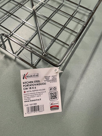 KASAVIVA - KITCHEN STEEL PORTATOVAGLIOLI SLIM METALLO 15x6 CM