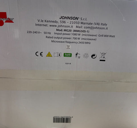 JOHNSON - FORNO A MICROONDE COMBINATO CON GRILL 20 LT