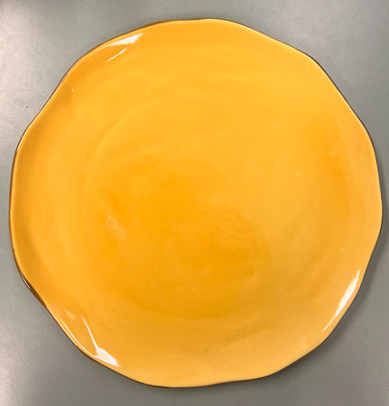 M HOME - PIATTO PIANO IN CERAMICA GIALLO CM 30