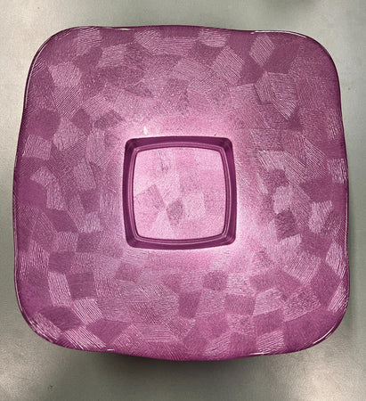 CIOTOLA IN VETRO COLORATO ROSA 24X24 CM