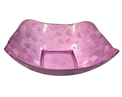 CIOTOLA IN VETRO COLORATO ROSA 24X24 CM