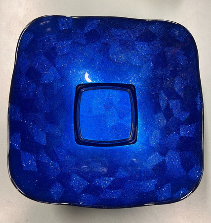 CIOTOLA IN VETRO COLORATO BLU 24X24 CM