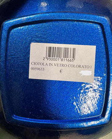 CIOTOLA IN VETRO COLORATO BLU 24X24 CM
