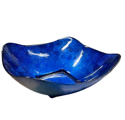 CIOTOLA IN VETRO COLORATO BLU 24X24 CM