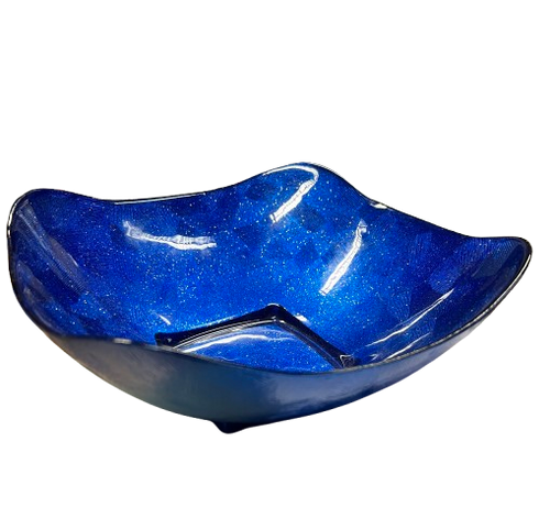CIOTOLA IN VETRO COLORATO BLU 24X24 CM
