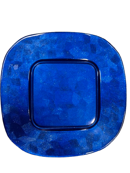 PIATTO PIANO IN VETRO COLORATO BL U 26X26 CM