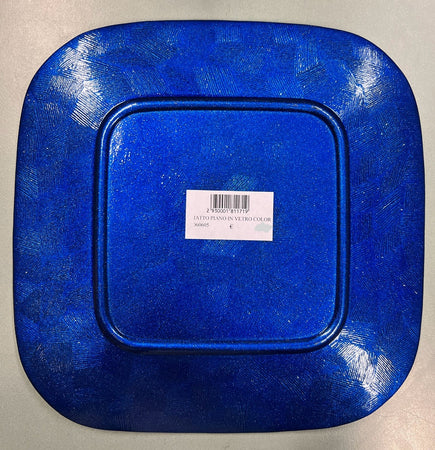 PIATTO PIANO IN VETRO COLORATO BL U 26X26 CM