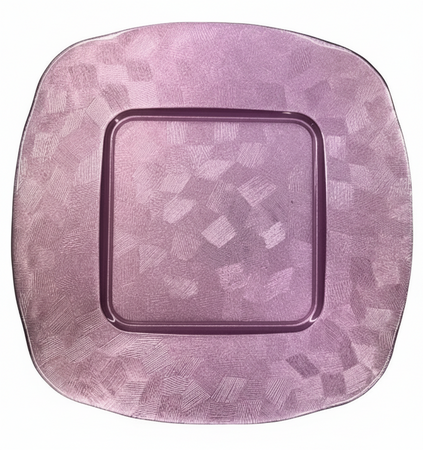 SOTTOPIATTO IN VETRO COLORATO ROSA 30X30CM