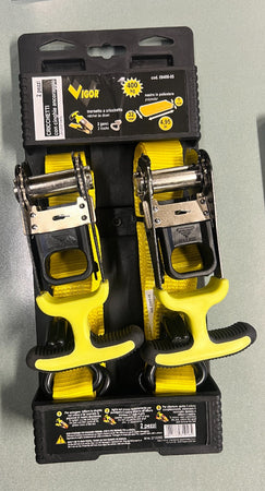 VIGOR - SET 2 CINGHIA PER ANCORAGGIO CON CRICCHETTO 32MM x 5 MT