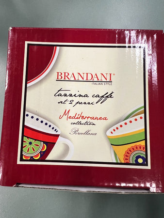 BRANDANI - 2 TAZZINE CAFFE' CON PIATTINO