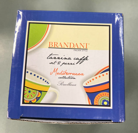 BRANDANI - 2 TAZZINE CAFFE' CON PIATTINO