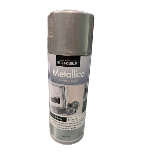 RUST-OLEUM - VERNICE SPRAY EFFETTO METALLICO ARGENTO OPACO 400 ML