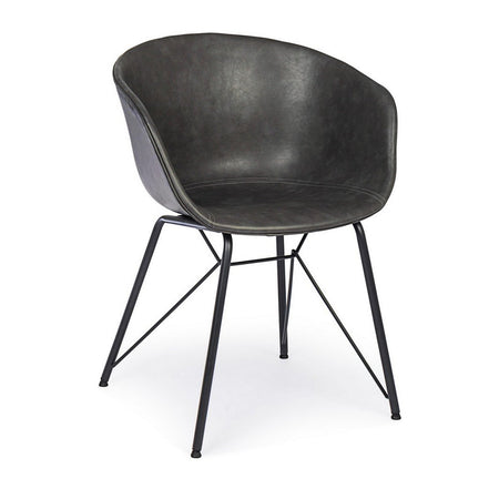 Sedia "Warhol" con gambe in acciaio verniciato a polvere epossidica, per arredo interno 59 x 54,5 x h 80 cm