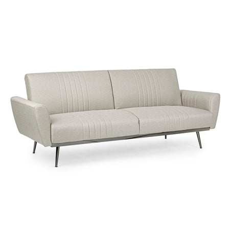 Divano letto in velluto verde 3 posti "Johnny " con piedi e struttura ottone 210 cm