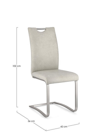 Sedia "Kenneth" con gambe in acciaio verniciato a polvere epossidica, per arredo interno 42 x 56 x h 102 cm