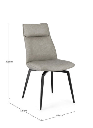 Sedia "Lawrence" con gambe in acciaio verniciato a polvere epossidica, per arredo interno 48 x 64 x h 92 cm
