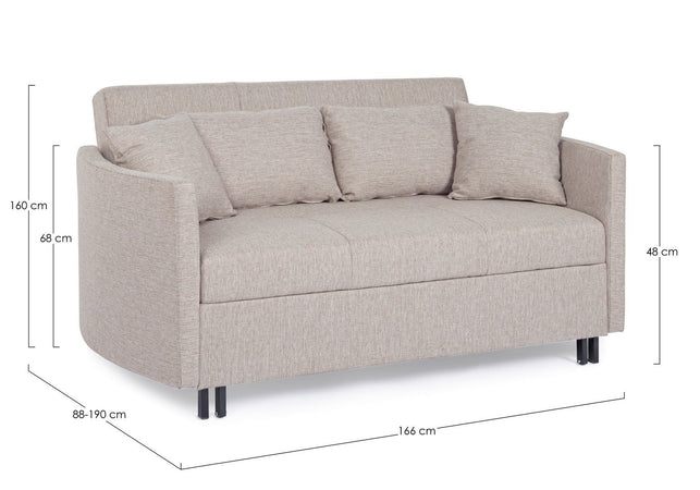 Divano letto "Clayton" per interno con cuscino Struttura in compensato e acciaio, 166 x 88 x 84 cm