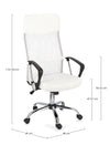 Sedia Dakar da ufficio ergonomica con braccioli in acciaio cromato, altezza regolabile