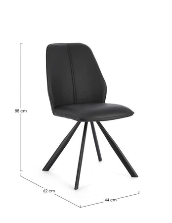 Sedia "Maxwell" con struttura in compensato, per arredo interno 44 x 62 x h 88 cm