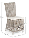 Sedia Warna con struttura in rattan, per arredo interno 47 x 55 x h 100 cm