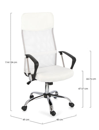 Sedia "Dakar" da ufficio ergonomica con braccioli in acciaio cromato, altezza regolabile