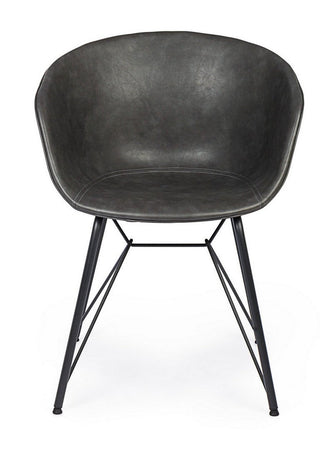 Sedia "Warhol" con gambe in acciaio verniciato a polvere epossidica, per arredo interno 59 x 54,5 x h 80 cm