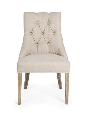 Sedia "Cally" con struttura in legno di quercia, per arredo interno 51 x 61 x h 90 cm