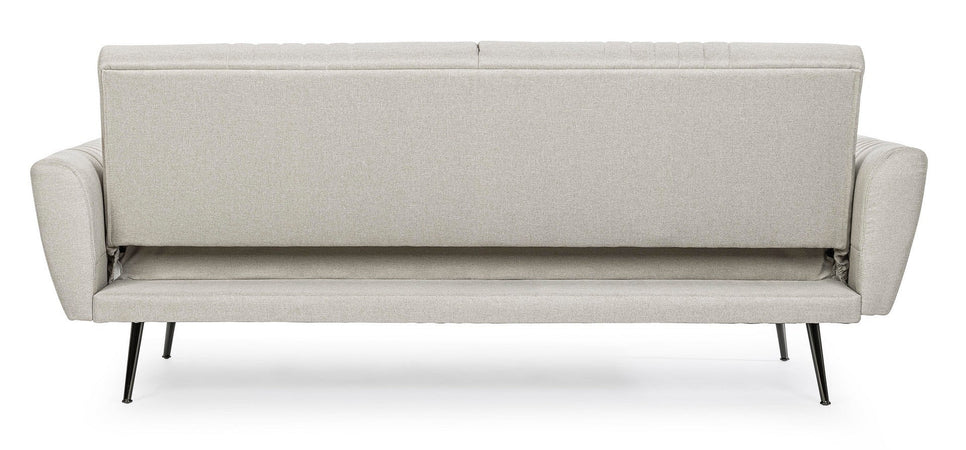 Divano letto in velluto verde 3 posti "Johnny " con piedi e struttura ottone 210 cm