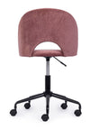Sedia Linzey da ufficio ergonomica, rivestimento in velluto, con ruote, altezza regolabile