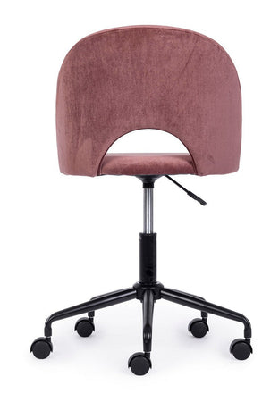 Sedia "Linzey" da ufficio ergonomica, rivestimento in velluto, con ruote, altezza regolabile