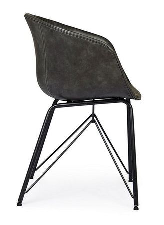 Sedia "Warhol" con gambe in acciaio verniciato a polvere epossidica, per arredo interno 59 x 54,5 x h 80 cm