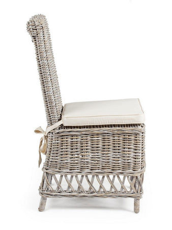 Sedia "Warna" con struttura in rattan, per arredo interno 47 x 55 x h 100 cm