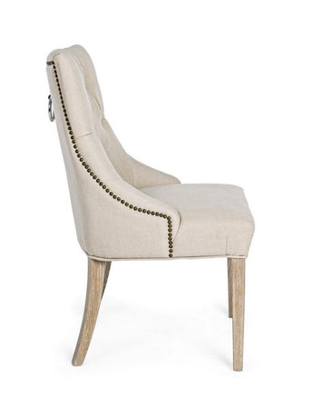 Sedia "Cally" con struttura in legno di quercia, per arredo interno 51 x 61 x h 90 cm