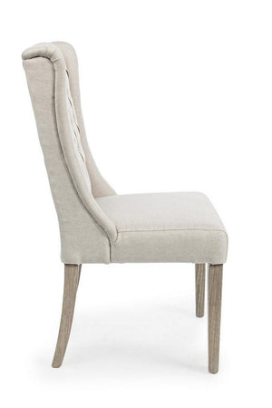 Sedia "Columbia" con struttura in legno di quercia, per arredo interno 51 x 63 x h 104 cm