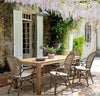 Sedia Edelina con rattan, per arredo interno con braccioli, 55 x 62 x h 96 cm
