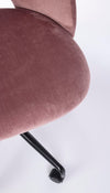 Sedia Linzey da ufficio ergonomica, rivestimento in velluto, con ruote, altezza regolabile